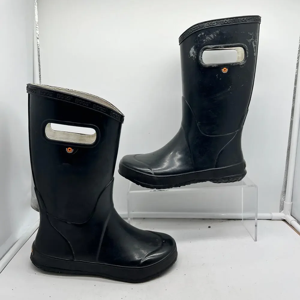 Bogs Boots Kids Youth 3 Rain Rubber Classic Black Pull On